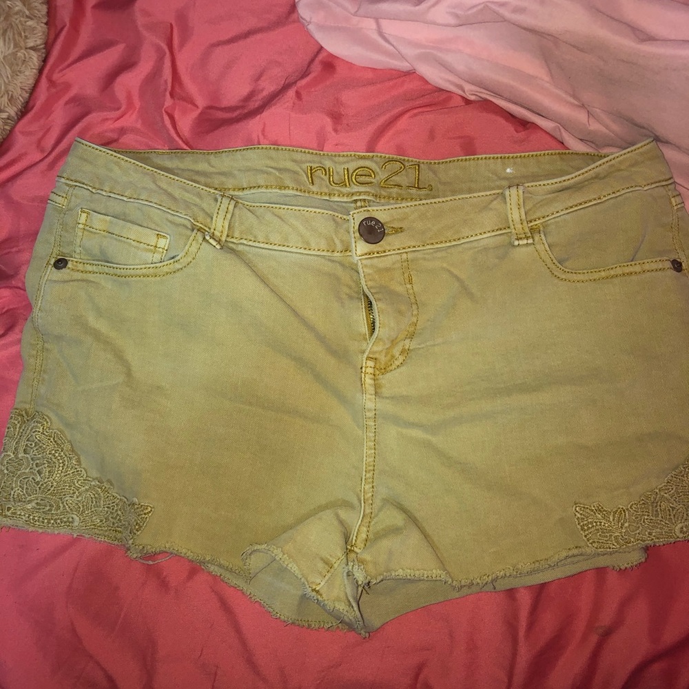 mustard color shorts